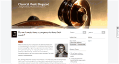 Desktop Screenshot of classicalmusicblogspot.com